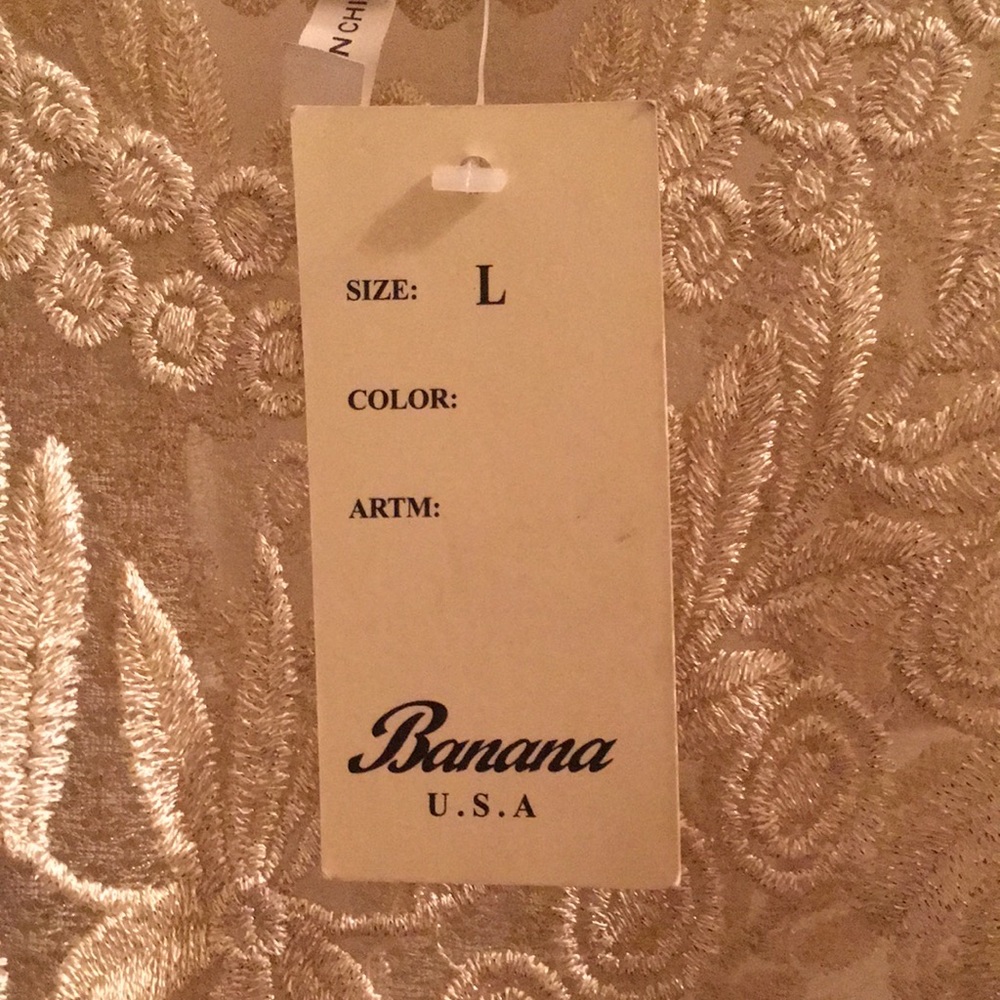 BANANA  L  Sleeveless Shear Gold Cami Top NEW WITH BRAND TAG. 100% Cotton - Picture 14 of 16